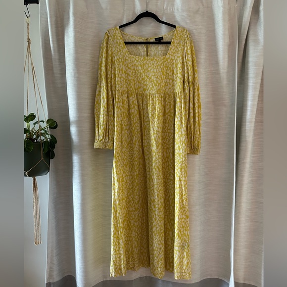 Yellow Printed MIDI Dress - Picture 2 of 6